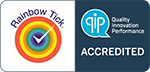 Badge showing SPP has achieved Rainbow Tick accreditation