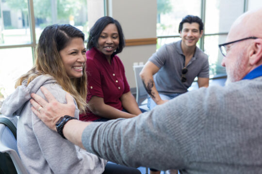 Group of people smiling