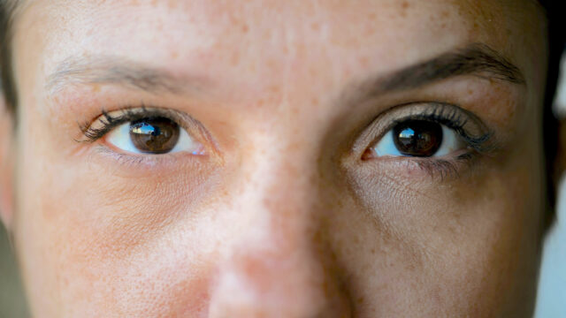 woman looking at the camera
