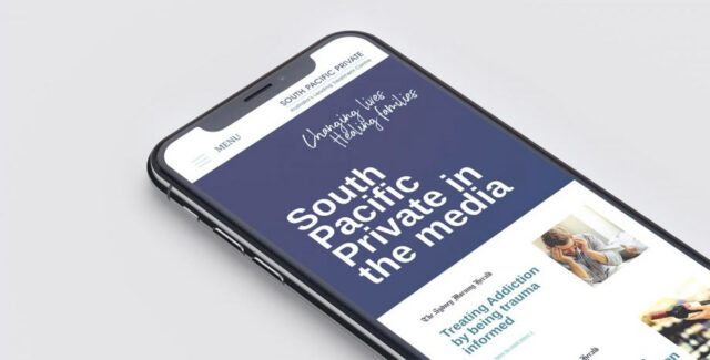 south pacific private website on an iphone