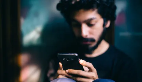 man on his phone